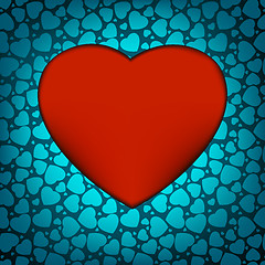 Image showing Love vector made from blue hearts. EPS 8