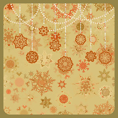 Image showing Colorful retro snowflake pattern. EPS 8