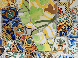 Image showing Gaudi Mosaic Tiles - Barcelona, Spain