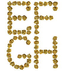 Image showing hand-made foil letters with clipping path