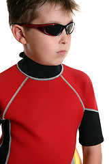 Image showing Boy in wetsuit and sunglasses