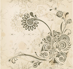 Image showing Abstract vintage flower background