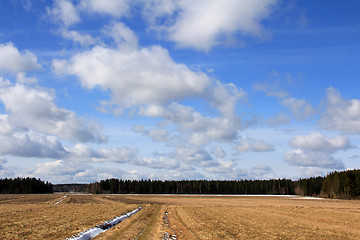 Image showing Beautiful sky over spring fields