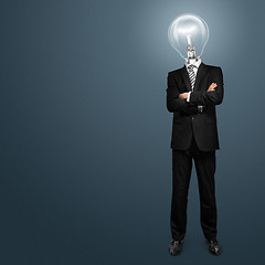 Image showing lamp head businessman