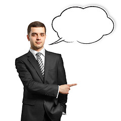 Image showing male in suit with speech bubble