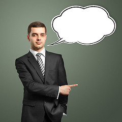 Image showing male in suit with speech bubble