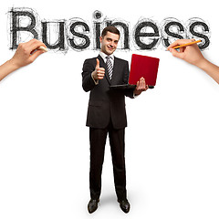 Image showing sketch word business with businessman