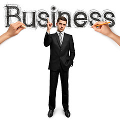 Image showing sketch word business with businessman