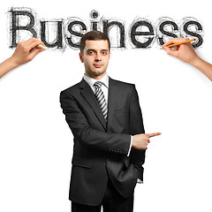 Image showing sketch word business with businessman