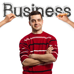 Image showing sketch word business with businessman