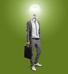 Image showing lamp head businessman