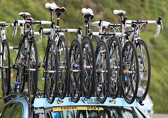 Image showing Bikes of Saxo Bank-Sungard team