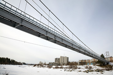 Image showing Suspension Bridge over the River Niva. Kandalaksha