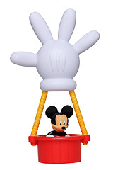 Image showing Mickey Mouse in his hot air balloon