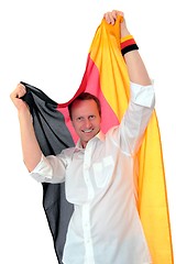 Image showing Soccer fan with german flag