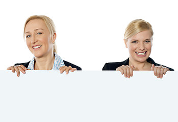 Image showing Portrait of smiling corporate women