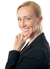 Image showing Smiling senior corporate woman, closeup