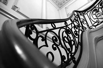 Image showing Wrought iron steps in a residential house