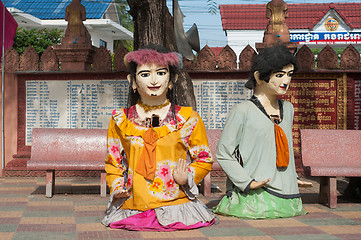 Image showing Paper sculptures for Songkran Celebration in Cambodia