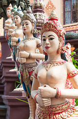 Image showing Apsara sculptures at Cambodian temple