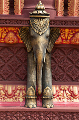 Image showing Elephant sculpture at temple in Cambodia