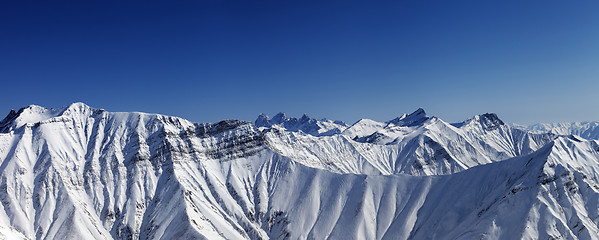 Image showing Panorama of snowy mountains