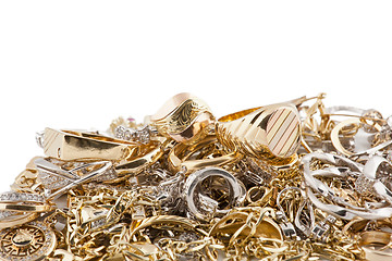 Image showing Gold jewelry on a white background