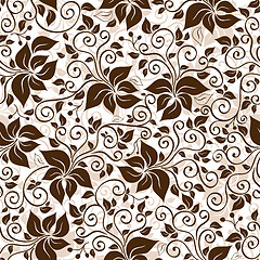 Image showing Seamless white-brown floral pattern