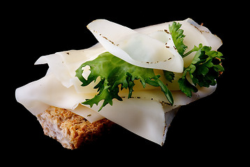 Image showing Cheese Sandwich with Greens