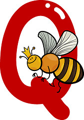 Image showing Q for queen bee