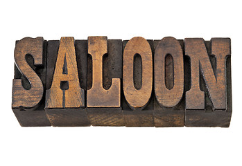 Image showing saloon word in letterpress wood type
