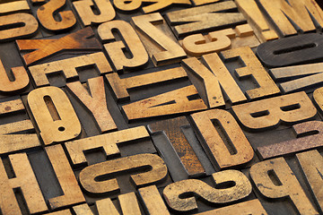 Image showing antique wood alphabet abstract