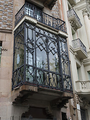 Image showing Enclosed balcony, Barcelona center, Spain.