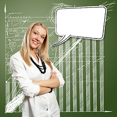 Image showing young businesswoman with crossed hands