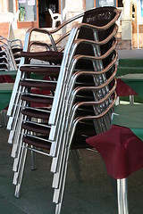 Image showing Chairs in stack