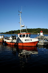 Image showing Fishingboat by Langesund harbour