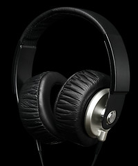 Image showing Big black headphones