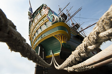 Image showing Aft VOC tall Ship stern