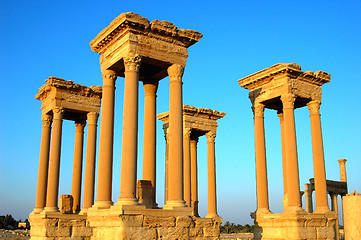 Image showing Relics of Palmyra towers in Syria