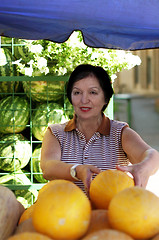 Image showing Mature woman at the marketplace