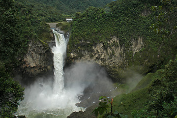 Image showing the biggest waterfall in ecuador. san-rafael