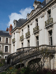 Image showing Beautiful white tuff building and stair.