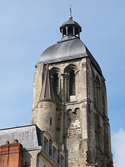 Image showing Clock tower, Saint MArtin basilica, Tours, France.