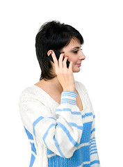 Image showing Brunette with a phone