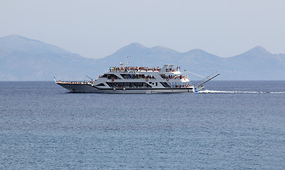 Image showing Tourist boats in Greese.