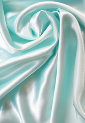 Image showing Smooth elegant blue silk 