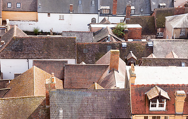 Image showing Roofs of old houses in Ludlow Shropshire