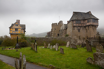 Image showing Graveyard by Stokesay castle in Shropshire