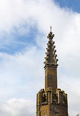 Image showing Carved spire on tower of Ludlow parish church