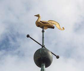 Image showing Weather vane on tower of Ludlow parish church